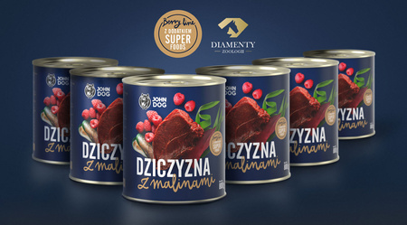 John Dog Berry Line Dziczyzna Z Malinami 24x800g Mokra Karma Dla Dorosłych Psów