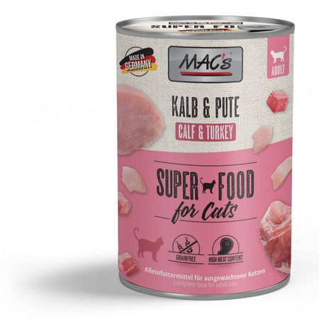 MAC's Cat Mokra Karma Dla Kota Mix Smaków 6x400g Drób Cielęcina Indyk Jagnięcina Łosoś Kurczak