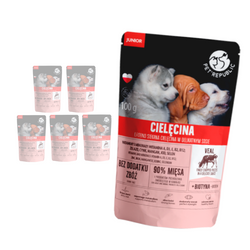 PetRepublic Junior Mokra Karma Dla Psa Filet Cielęcina Kawałki W Delikatnym Sosie 6x100g