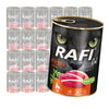 Rafi Cat Adult Bezzbożowa Mokra Karma Dla Kota Mix Smaków 24x400g Kaczka Indyk Cielęcina