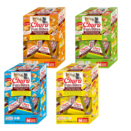Inaba Cat Churu Fun Bites Chicken 4x96g Przysmak Dla Kota Poduszki Z Kremowym Nadzieniem Mix 4 Smaków