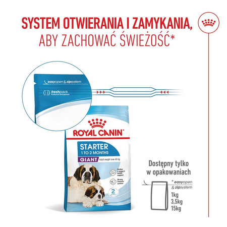 Royal Canin Giant Starter Mother & Babydog 1kg Karma Sucha Dla Suk W Czasie Ciąży Laktacji I Szczeniąt Ras Olbrzymich