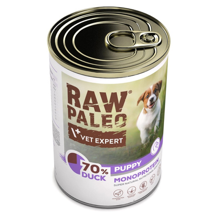 Raw Paleo Puppy Monoprotein 12x400g Mokra Karma Dla Szczeniąt z Kaczką