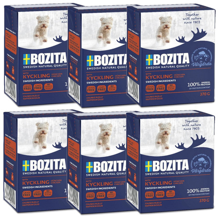 Bozita Mokra Karma Dla Psa Kawałki W Galaretce Z Kurczakiem 6x370g W Kartonie