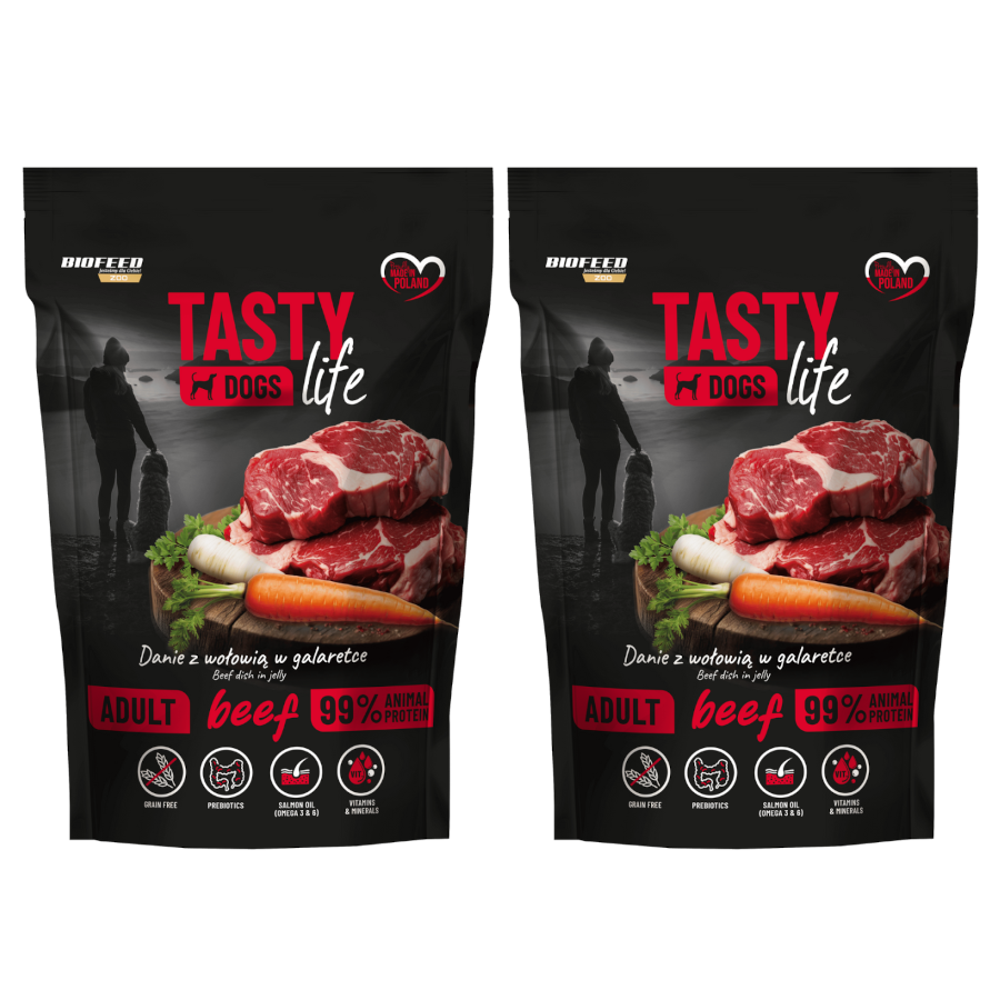 Mokra karma dla psów Tasty Dogs Life Wołowina