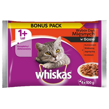 MEGA ZESTAW Karma Mokra dla kota 1+ lat WHISKAS 48 saszetek