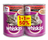 WHISKAS 1+ z Wołowiną w Sosie 2x 400g Puszka - Mokra karma dla kota, 1+1 50%