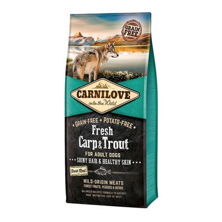 CARNILOVE FRESH CARP & TROUT FOR ADULT 12KG - sucha karma dla psów, świeży karp i pstrąg