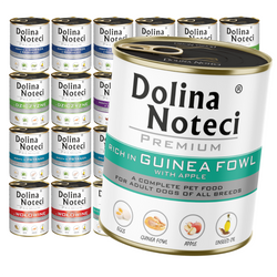 Dolina Noteci Premium Mix 6 Smaków 24x800g Mokra Karma Dla Psa z Dorszem Dziczyzną Królikiem Pstrągiem Wołowiną i Perliczką