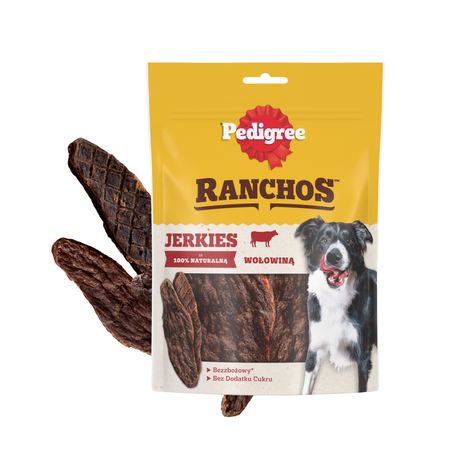 Pedigree Ranchos Jerkies 70g Bezzbożowy Przysmak Dla Psa Z Wołowiną 3+1 Gratis