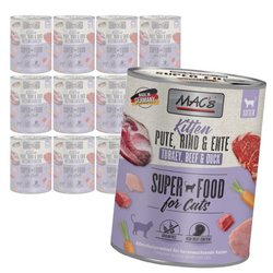 MAC's Kitten 24x800g Bezzbożowa Mokra Karma Dla Kociąt Indyk Wołowina Kaczka