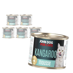 John Dog For Cats 6x200g Mokra Karma Dla Dorosłych Kotów Z Kangurem Mus 