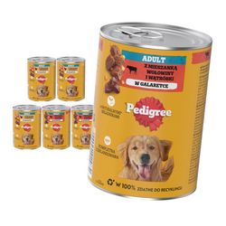 Pedigree Adult Mokra Karma Dla Psów 6x400g Mix Smaków Kurczak z Marchewką Wołowina w Galaretce