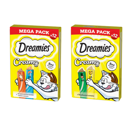 Dreamies Creamy Mix Smaków 24x10g Kremowy Przysmak Dla Kotów