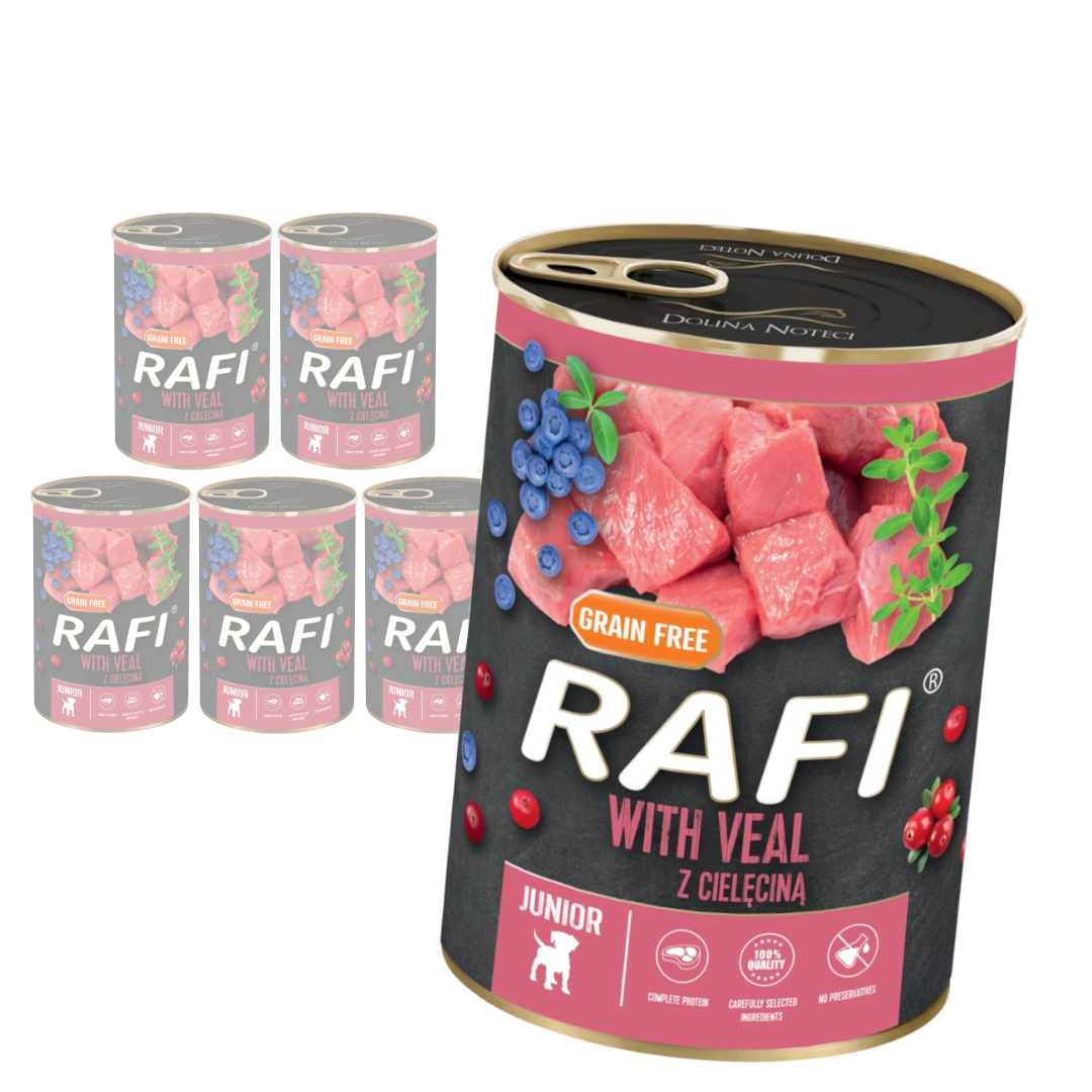 Rafi Bezzbożowa Mokra Karma Dla Szczeniąt z Cielęciną