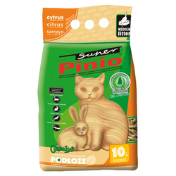 Super Benek Pinio Cytrus 10L Naturalny Żwirek Drewniany Dla Kotów Gryzoni Ptaków