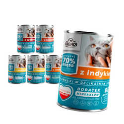 Frendi 6x400g Mokra Karma Dla Kota Kawałki W Delikatnym Sosie Mix Smaków