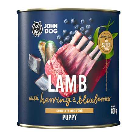 John Dog Berry Line Mix Smaków Dzik I Cielęcina Wołowina I Królik Jagnięcina I Śledź 6x800g Mokra Karma Dla Szczeniąt