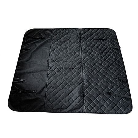 Mata dla psa samochodowa, pokrowiec na tylne siedzenia, bagażnik 128x128cm Czarna