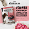 Wiejska Zagroda Monobiałkowa Karma Mokra Dla Kota Wołowina 98,6% Mięsa 6x400g