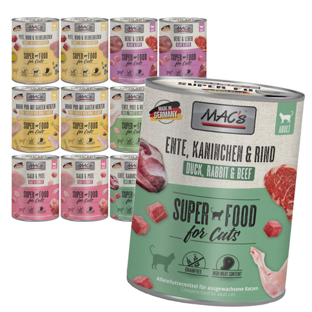 MAC's 12x800g Bezzbożowa Mokra Karma Dla Dorosłego Kota Mix 6 Smaków