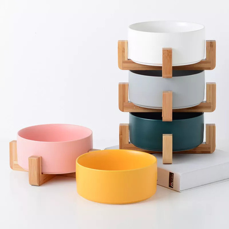 Różowa Miska Ceramiczna Bambus Dla Psa Kota 850ml M