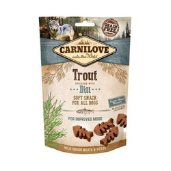CARNILOVE SEMI MOIST SNACK TROUT ENRICHED WITH DILL 200G - przysmak dla psa, pstrąg z koperkiem