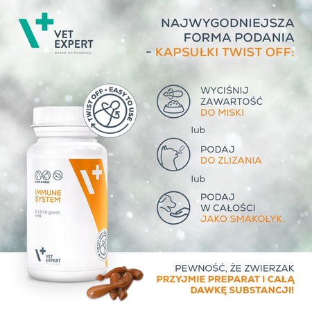 Suplementy dla psa i kota VetExpert Immune System ODPORNOŚĆ 30 kapsułek