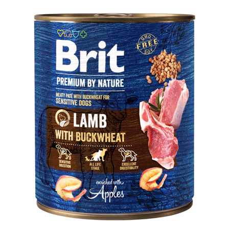 Brit Premium by Nature Adult Mokra Karma Dla Psa Jagnięcina Z Gryką 800g