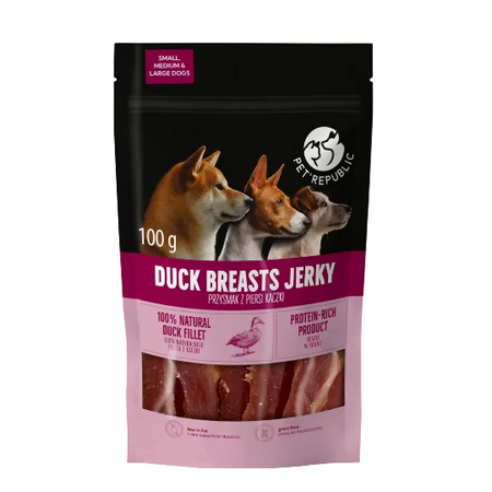 PetRepublic Przysmak Dla Psa 6x100g Suszone Piersi Z Kaczki I Kurczaka