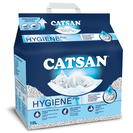 Catsan Hygiene Plus 6x10l Naturalny Żwirek Bentonitowy Niezbrylający Dla Kota