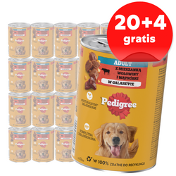 Pedigree Z Wołowiną I Wątróbką W Galaretce 24x400g Dla Dorosłych Psów Mokra Karma