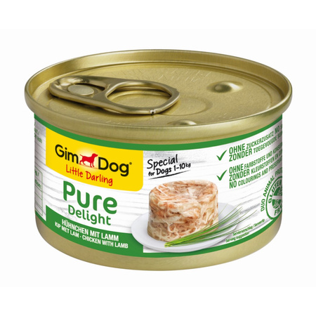 GimDog Pure Delight Kurczak z Jagnięciną 85g Mokra Karma Dla Psów Wrażliwych Małych Ras