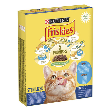 Purina Friskies Sucha Karma Dla Kotów Sterylizowanych Z Łososiem I Dodatkiem Warzyw 10x300g