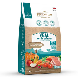 Pokusa Premium Selection Cielęcina z Łososiem 12kg Bezzbożowa Sucha Karma Dla Psów Dorosłych