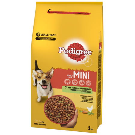 PEDIGREE Adult Mini 3x2kg Z Drobiem I Warzywami Sucha Karma Pełnoporcjowa Dla Dorosłych Psów Małych Ras