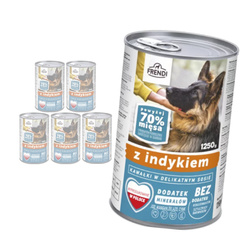 Frendi Kawałki z Indykiem w Sosie 6x1250g Mokra Karma Dla Dorosłych Psów Wszystkich Ras