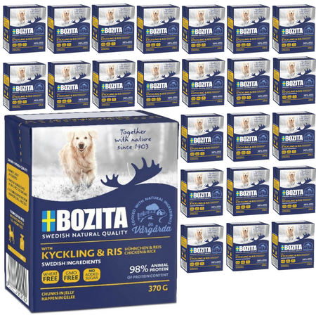 Bozita Mokra Karma Dla Psa Kawałki W Galaretce Z Kurczakiem i Ryżem 24x370g W Kartonie