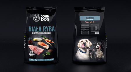 John Dog ADULT BIAŁA RYBA Z ŁOSOSIEM I WARZYWAMI 3kg - sucha karma dla psów