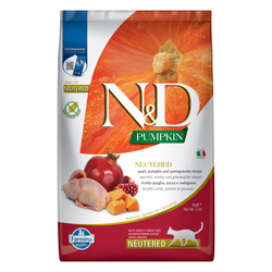 Farmina N&D Cat Pumpkin Quail & Pomegranate Neutered 5kg Sucha Karma z Przepiórką Dla Kotów Kastrowanych