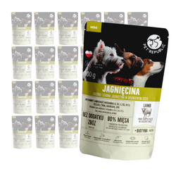 PetRepublic Mokra Karma Dla Psa Filet Jagnięcina Kawałki W Delikatnym Sosie 24x100g