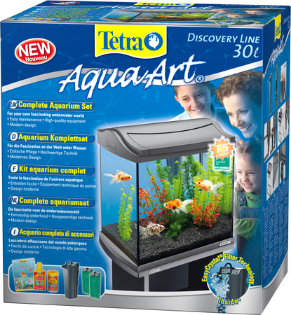 Tetra AquaArt Discover Line Aquarium Complete Set 30L 30 L, anthracite-Zestaw akwariowy srebrny