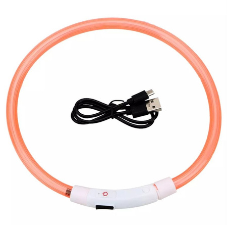 Obroża Świecąca LED Dla Psa Rozmiar S Pomarańczowa