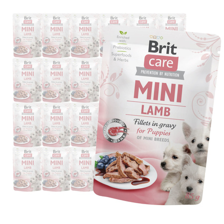 Brit Care Mini Pouch Puppy Jagnięcina w Sosie 24x85g Mokra Karma Dla Szczeniąt Ras Małych i Miniaturowych