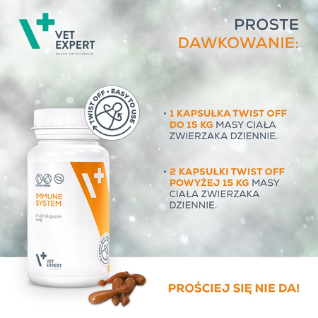 Suplementy dla psa i kota VetExpert Immune System ODPORNOŚĆ 30 kapsułek
