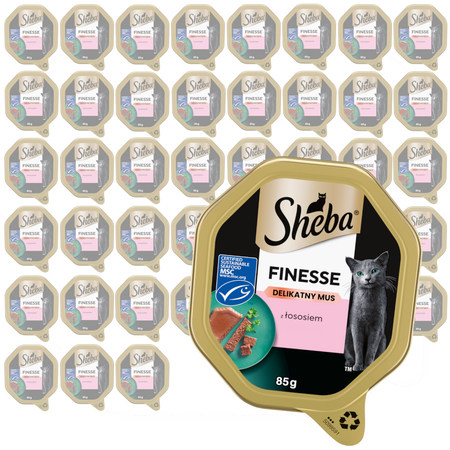 Sheba Finesse Tacka 44x85g Mokra Karma Pełnoporcjowa Dla Kota Z Łososiem W Musie