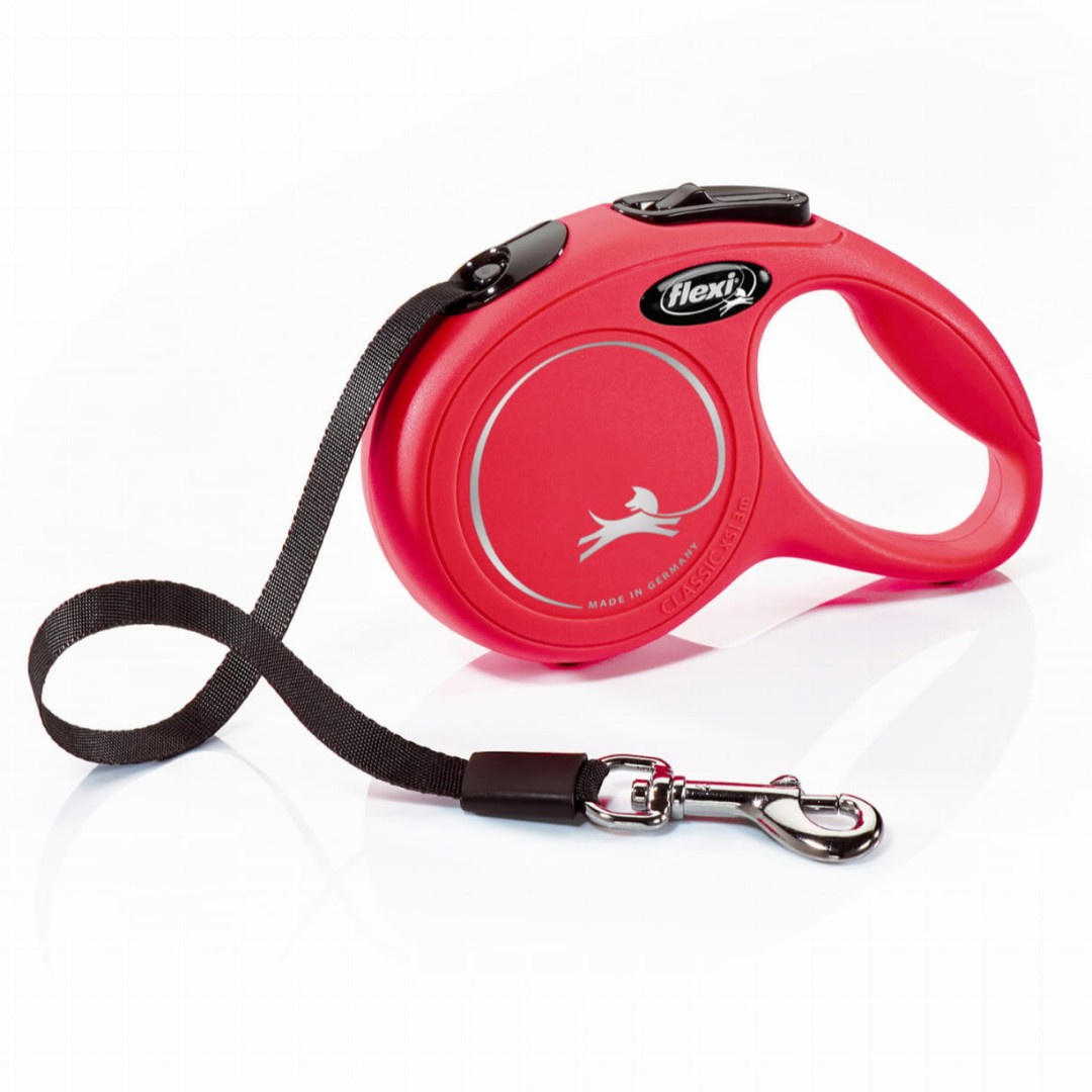 Flexi New Classic XS 3m Smycz automatyczna, dla psów do 12kg, Czerwony