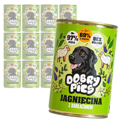 Dobry Pies 12x400g Mokra Karma Dla Dorosłych Psów Wszystkich Ras Z Jagnięciną I Bakłażanem
