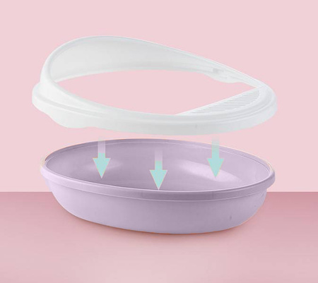 Owalna Kuweta Dla Kota OTWARTA PC-YK08 Lawendowa 41x34x9cm + ŁOPATKA GRATIS