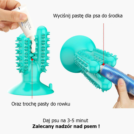 Gryzak, zabawka dentystyczna dla psa, rozmiar M , kolor Zielony, szczoteczka do zębów